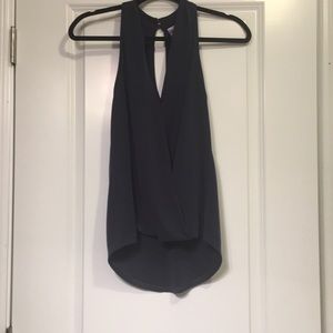 Alya high-low tank. Navy Blue